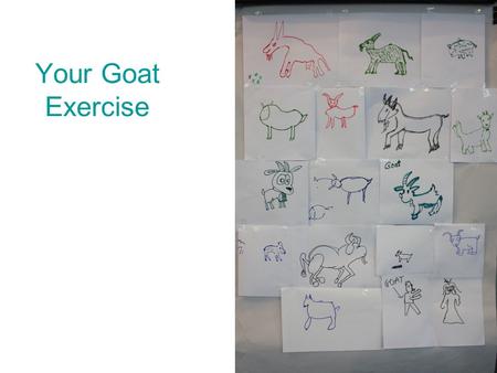 Your Goat Exercise. If the goat is drawn toward the top of the paper you are a positive & optimistic person. If the goat is drawn toward the bottom of.