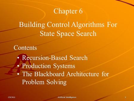 Building Control Algorithms For State Space Search