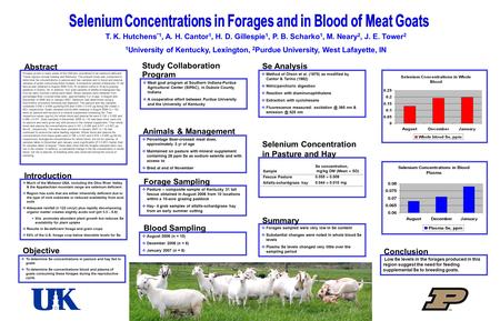 Selenium Concentrations in Forages and in Blood of Meat Goats T. K. Hutchens *1, A. H. Cantor 1, H. D. Gillespie 1, P. B. Scharko 1, M. Neary 2, J. E.