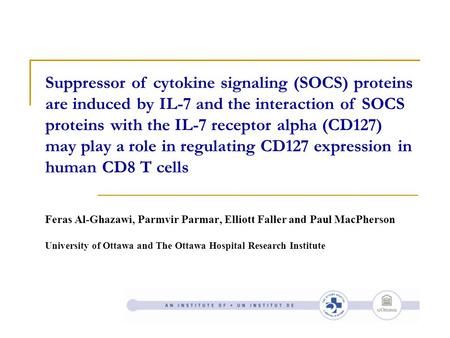 Suppressor of cytokine signaling (SOCS) proteins are induced by IL-7 and the interaction of SOCS proteins with the IL-7 receptor alpha (CD127) may play.