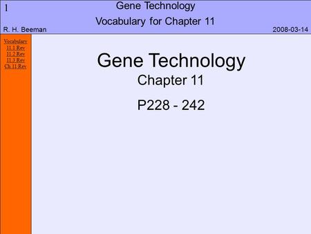Gene Technology Chapter 11