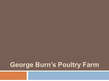 George Burn’s Poultry Farm. Class Announcements  Service Learning Assignment:  Schedule a meeting with Danika Leblanc ( prior to contacting.