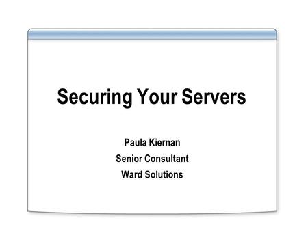Paula Kiernan Senior Consultant Ward Solutions