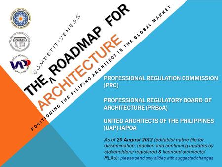 THE ROADMAP FOR ARCHITECTURE