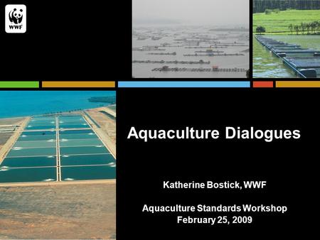 Aquaculture Dialogues Katherine Bostick, WWF Aquaculture Standards Workshop February 25, 2009.