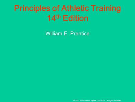 Principles of Athletic Training 14th Edition