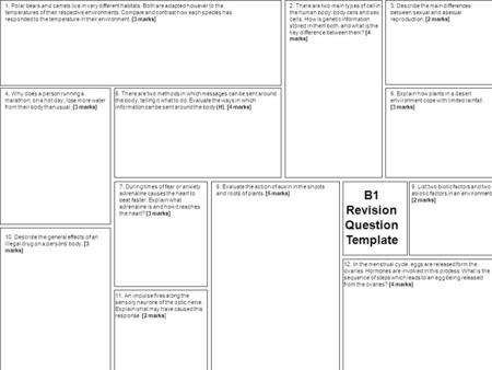 B1 Revision Question Template