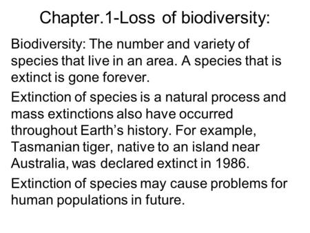 Chapter.1-Loss of biodiversity: