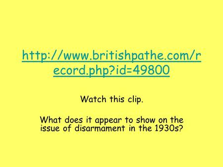 What does it appear to show on the issue of disarmament in the 1930s?