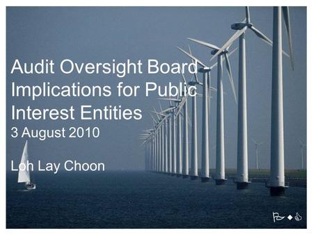 PwC Audit Oversight Board - Implications for Public Interest Entities 3 August 2010 Loh Lay Choon.
