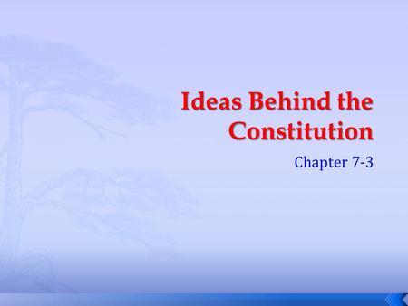 Ideas Behind the Constitution