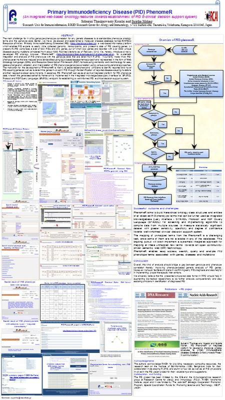 Primary Immunodeficiency Disease (PID) PhenomeR (An integrated web-based ontology resource towards establishment of PID E-clinical decision support system)