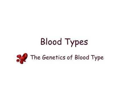 Blood Types The Genetics of Blood Type.