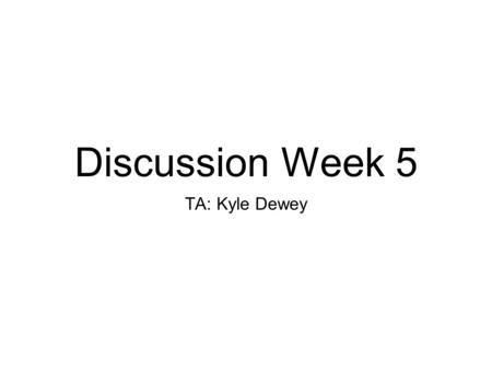 Discussion Week 5 TA: Kyle Dewey. Overview HW 3.10 and 6.2 review Binary formats System call execution in NACHOS Memory management in NACHOS I/O in NACHOS.