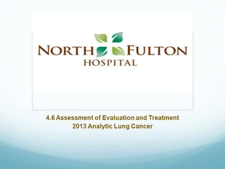 4.6 Assessment of Evaluation and Treatment 2013 Analytic Lung Cancer.