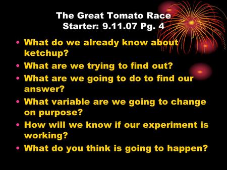The Great Tomato Race Starter: Pg. 4