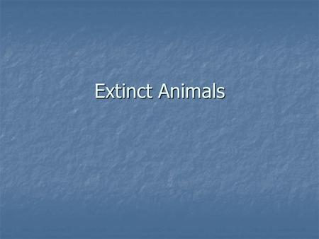 Extinct Animals.