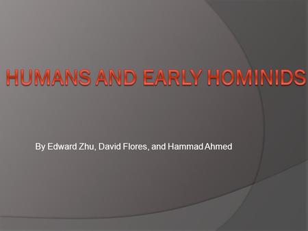 Humans and early hominids