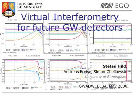 Stefan Hild, Andreas Freise, Simon Chelkowski University of Birmingham GWADW, ELBA, May 2008 Virtual Interferometry for future GW detectors.