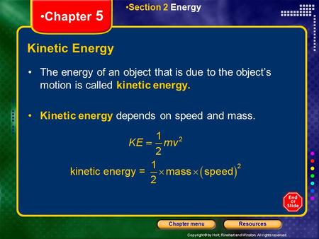 Chapter 5 Kinetic Energy