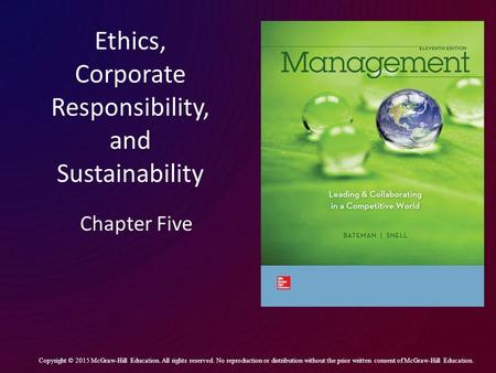 Ethics, Corporate Responsibility, and Sustainability
