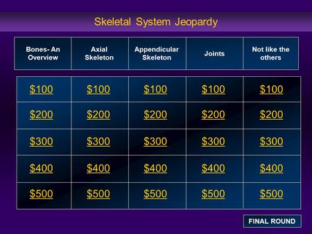 Skeletal System Jeopardy