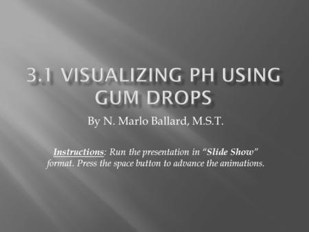 By N. Marlo Ballard, M.S.T. Instructions : Run the presentation in “ Slide Show ” format. Press the space button to advance the animations.