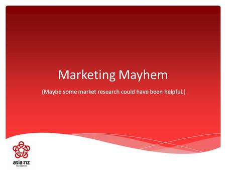 Marketing Mayhem (Maybe some market research could have been helpful.)
