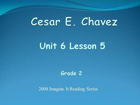 Unit 6 Lesson 5 Grade 2 2008 Imagine It Reading Series.