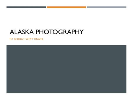 ALASKA PHOTOGRAPHY BY KODIAK WEST TRAVEL. LIGHTS, CAMERA, ACTION Be prepared at all times with your camera. You will want to be ready if nature decides.