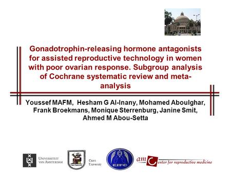 Gonadotrophin-releasing hormone antagonists for assisted reproductive technology in women with poor ovarian response. Subgroup analysis of Cochrane systematic.