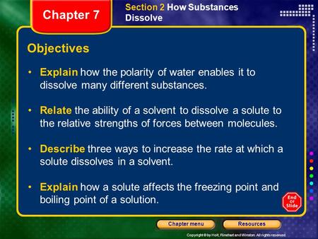 Section 2 How Substances Dissolve