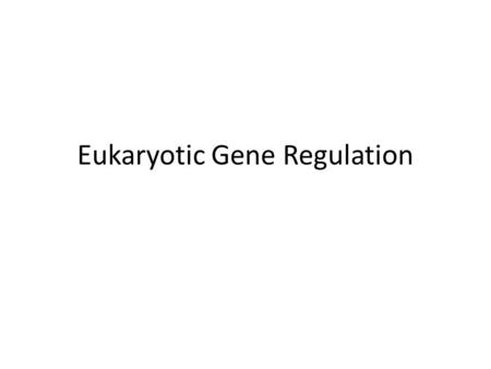 Eukaryotic Gene Regulation. Introduction Difference between eukaryotic and prokaryotic DNA Regulation at chromosome level Regulation at the transcription.