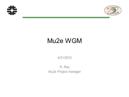 Mu2e WGM 4/21/2010 R. Ray Mu2e Project manager. Project Team We have a L2 manager for the tracker!  Aseet Mukherjee has assumed this role  Experience.