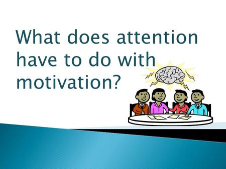 What does attention have to do with motivation?. the act or state of applying the mind to something  webster.com/dictionary/attention.