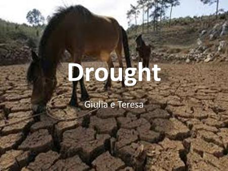 Drought Giulia e Teresa. How do Droughts happen ? Droughts happen in places where it rain frequentely, but when it stops raining for a long time, this.