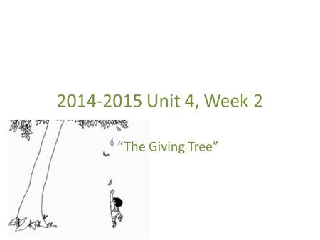2014-2015 Unit 4, Week 2 “The Giving Tree”. Monday 3.30.15 Warm-up: Copy the charts below. Consider the relationships listed at the top of the charts.