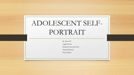 ADOLESCENT SELF-PORTRAIT