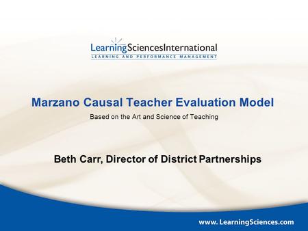 Marzano Causal Teacher Evaluation Model