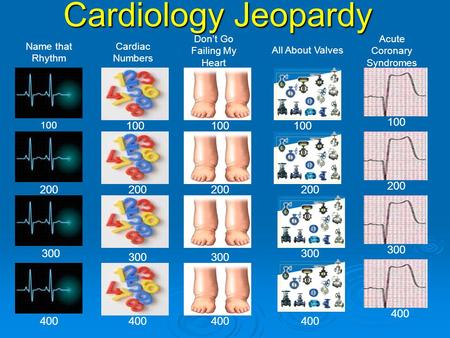 Cardiology Jeopardy Don’t Go Failing My Heart Acute Coronary Syndromes