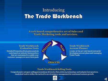 Introducing The Trade Workbench Trade Workbench Evaluation Tools Detailed Promotion Evaluation analysis tools based on industry best practices that are.