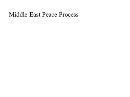 Middle East Peace Process. Importance: 1) Important to achieving other US FP goals in the region 2) Stability in the ME 3) Decreases Terrorism.