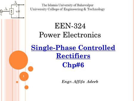 Single-Phase Controlled Rectifiers Chp#6
