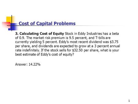 Cost of Capital Problems