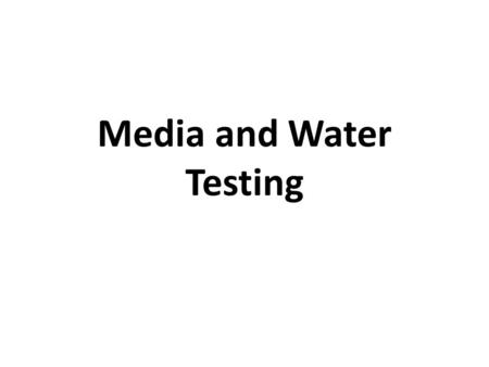 Media and Water Testing. Services provided by: UK Soils Laboratory Division of Regulatory Services Cooperative Extension Service College of Agriculture,