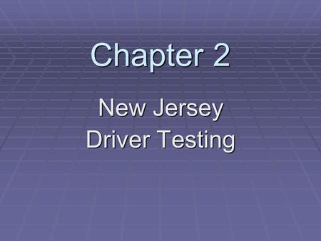 New Jersey Driver Testing