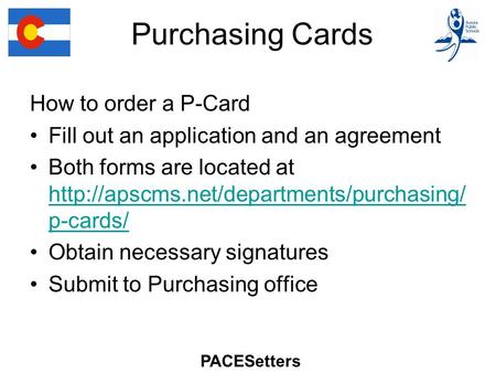 Purchasing Cards How to order a P-Card Fill out an application and an agreement Both forms are located at  p-cards/