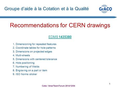 Recommendations for CERN drawings EDMS