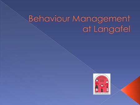  Background to behaviour  Systems in place at Langafel  Main parts of the policy explained.  What happens when an incident occurs with more than one.