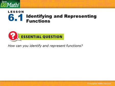 Identifying and Representing Functions